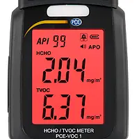 Medidor de calidad del aire en modo de alarma alta