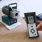 Medidor de climatizacion HVAC en uso