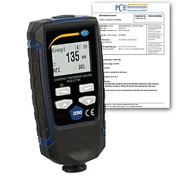Espesímetro incl. certificado de calibración ISO