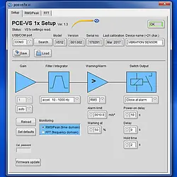 Medidor de vibración PCE-VS10 - Software 