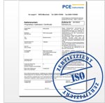Eksempel ISO-kalibreringscertifikat for testinstrumenter