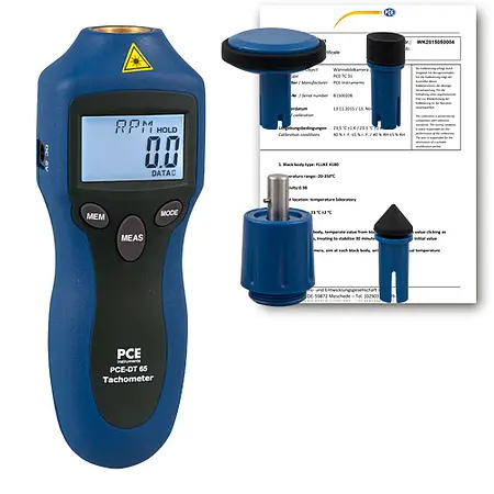 Handachometer PCE-DT 65-ICA inklusive ISO-kalibreringscertifikat