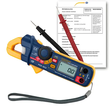 Amperemeter PCE-DC2-ICA inklusive ISO-kalibreringscertifikat