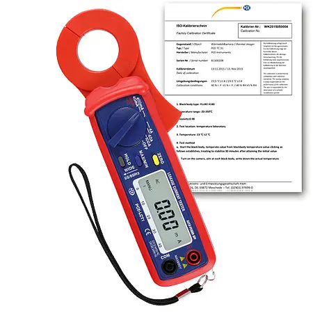 Amperemeter PCE-LCT 1-ICI inklusive ISO-kalibreringscertifikat