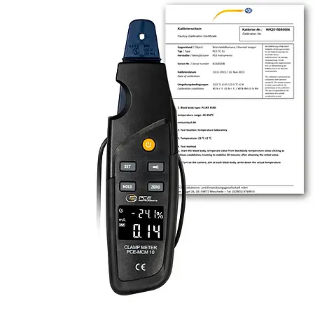 Amperemeter PCE-MCM 10-ICA inkl. ISO-kalibreringscertifikat