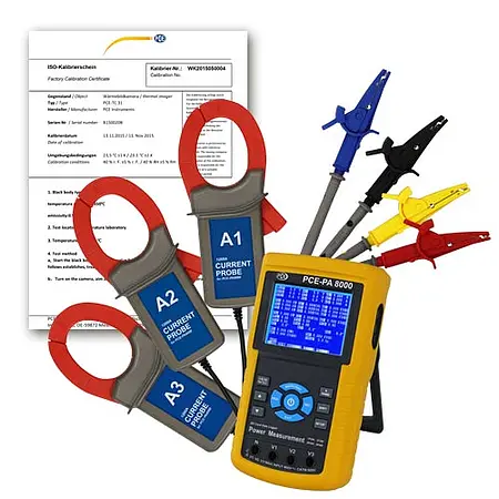 Amperemeter PCE-PA 8000-ICA inklusive ISO-kalibreringscertifikat