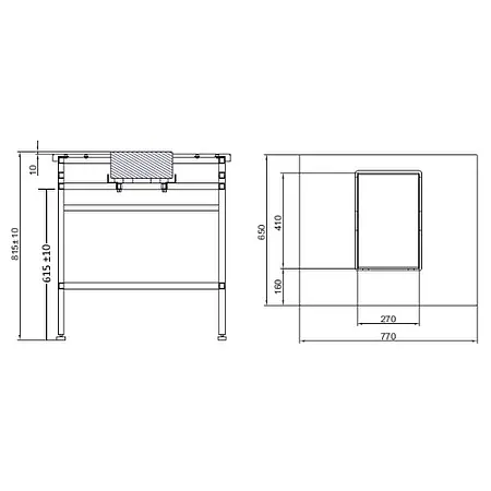 Dimensioner Antivibreringstabel PCE-AVT 1