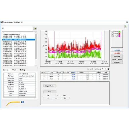 Arbejdsmiljø- og sikkerhedsmåler PCE-428 Software 12