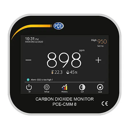 CO2 / kuldioxidmålingsindretning display