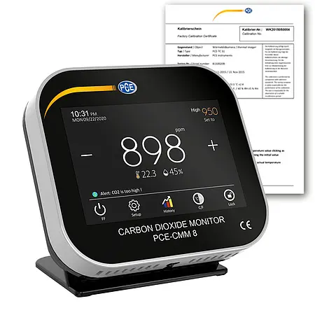 CO2 / kuldioxidmålingsenhed PCE-CMM 8-ICA inklusive iso-kalibreringscertifikat