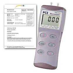 Forskellige manometer PCE-P15-ICA inklusive iso-kalibreringscertifikat