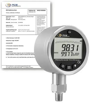 DigitalManometer PCE-DPG 100-ICA inklusive ISO-kalibreringscertifikat