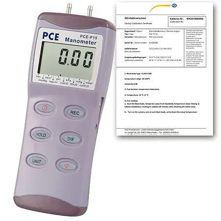 DigitalManometer PCE-P50-ICA inklusive iso-kalibreringscertifikat