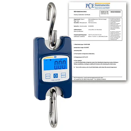 Digital skala PCE-HS 50N-ICA inklusive ISO-kalibreringscertifikat