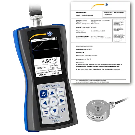 Dynamometer PCE DFG NF 10K-ICI inklusive ISO-kalibreringscertifikat