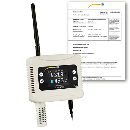 Fugtenhed (rel.) PCE-THT 10-ICA inklusive ISO-kalibreringscertifikat