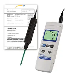 Gaussmeter PCE-MFM 3000-ICA inklusive ISO-kalibreringscertifikat