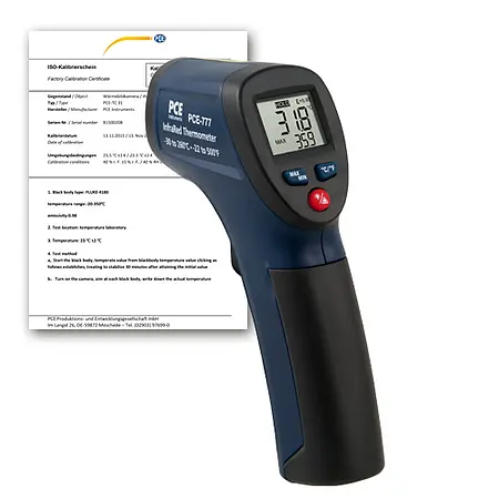 Pyrometer PCE-7777N-ICA inklusive ISO-kalibreringscertifikat