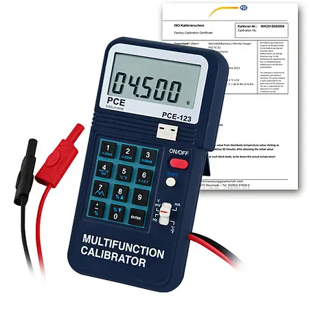 Proces-kalibrator PCE-123-ICA inklusive ISO-kalibreringscertifikat