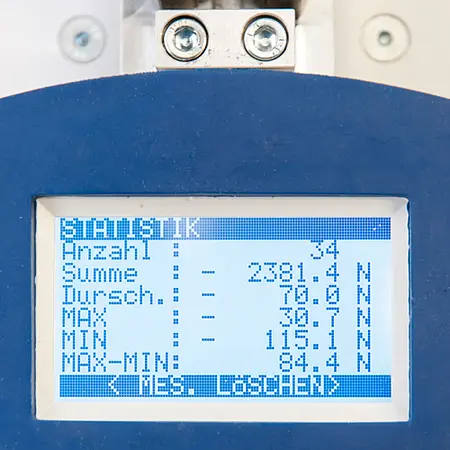 Materiel testbænk PCE-PTS 1 Display Oversigt