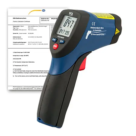 Lasertermometer inklusive ISO -kalibreringscertifikat