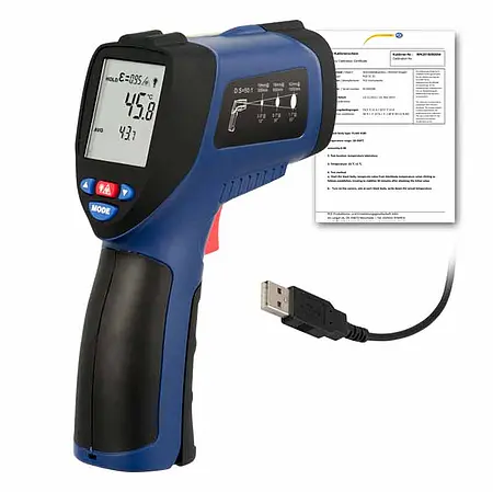 Lasertermometer inklusive ISO -kalibreringscertifikat