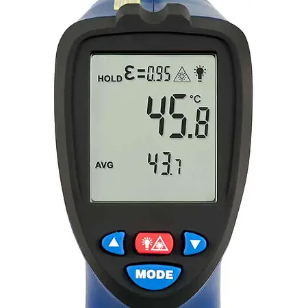 Lasertermometer display.