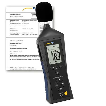 Miljømålingsteknologi lydniveau Meter PCE-322A inklusive ISO-kalibreringscertifikat