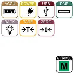 Ikoner til den multifunktionelle skala PCE-MS PC150-1-60x70-m