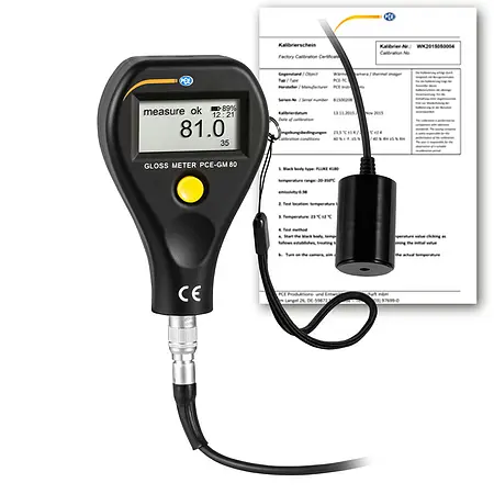 Overflademålingsteknologi Glanskniv inklusive ISO -kalibreringscertifikat