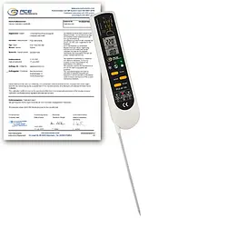 Overflademetrologisk termometer PCE-IR 100-ICA inkl. ISO kalibreringscertifikat
