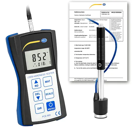 Overflader messtechnik Härt tester PCE-900-ICA inklusive ISO-kalibreringscertifikat