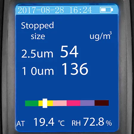 Fine støvmålingsenhed PCE-MPC 10 Display