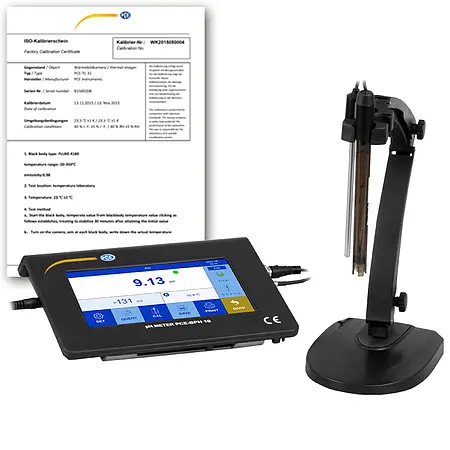 Tabel pH-meter PCE-BPH 10-ICI inklusive ISO-kalibreringscertifikat