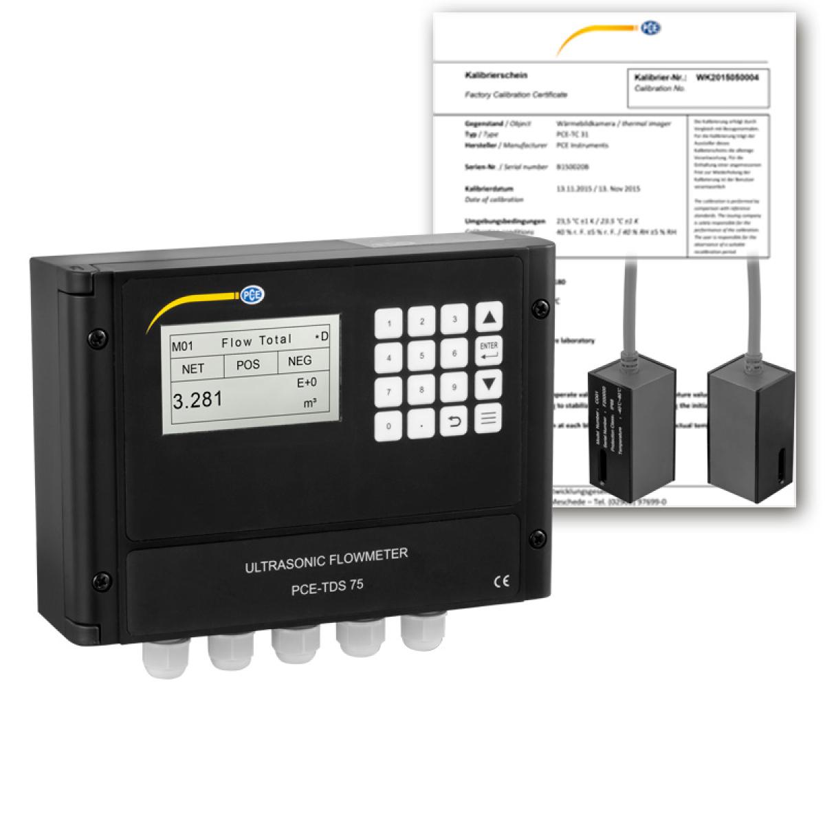 Flowmeter PCE-TDS 75-ICA inkl. ISO kalibreringscertifikat 