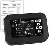 CO2 måler / kuldioxidmåler PCE-AQD 50-ICA inkl. ISO-kalibreringscertifikat 