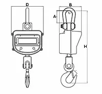 Dimensioner Digital-Kranwhaage PCE-CS 10000N