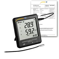 Fugt og temperaturlogger PCE-HT 114-ICA inkl. ISO kalibreringscertifikat 