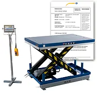 Hydraulisk løftebord-jordskala PCE-HLTS 500-ICA inklusive ISO-kalibreringscertifikat