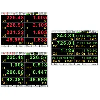 Multi -farve visning af de målte værdier på effektmåleren