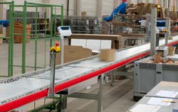 Rollbandwaage bei der Anwendung.