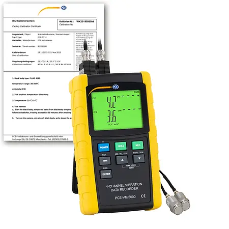 Beschleunigungsaufnehmer PCE-VM 5000-ICA inkl. ISO-Kalibrierzertifikat