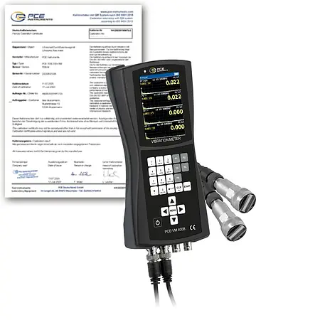 Beschleunigungsaufnehmer / Schwingungsaufnehmer PCE-VM 400B-ICA inkl. ISO-Kalibrierzertifikat