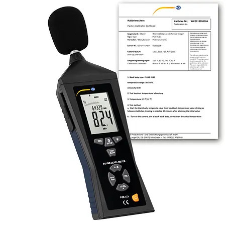 Schallpegelmesser PCE-323-ICA inkl. ISO-Kalibrierzertifikat