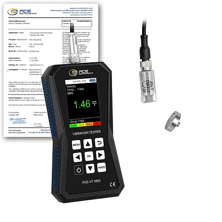 Vibrationsmesser PCE-VT 3800-ICA inkl. ISO-Kalibrierzertifikat