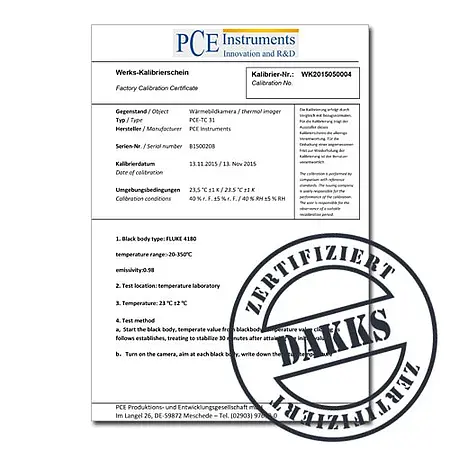 DAkkS- Kalibrierzertifikat für Strömungsmessgeräte