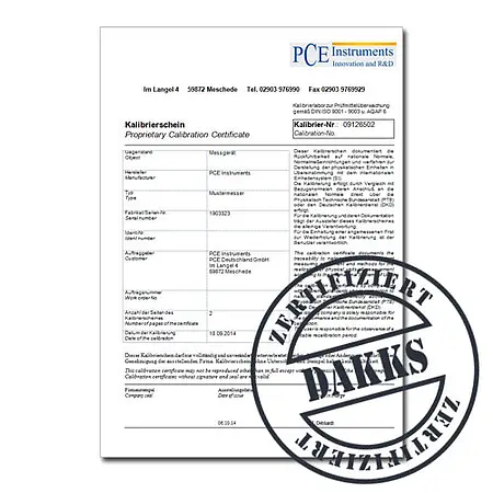 DAkkS-Kalibrierzertifikat für Manometer (Drucksensoren)