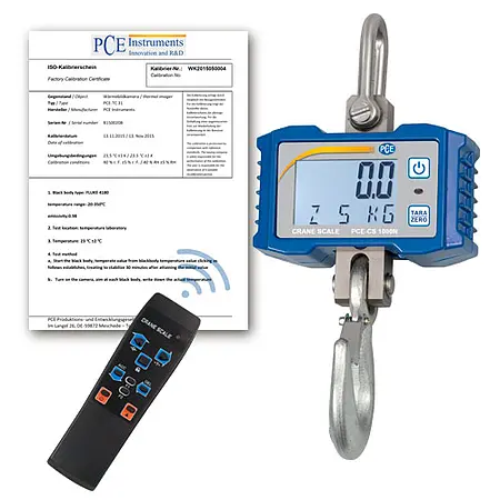 Digital - Kranwaage PCE-CS 1000N-ICA inkl. ISO-Kalibrierzertifikat