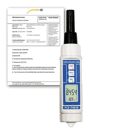 Digitalmanometer PCE-THB 38-ICA inkl. ISO-Kalibrierzertifikat