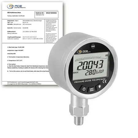 Druckanzeige PCE-DPG 3-ICA inkl. ISO-Kalibrierzertifikat